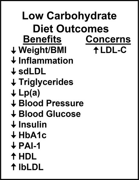 FIGURE 2:Résumé des effets du LCD sur les biomarqueurs de risque de MCV (de [226▪] avec permission). MCV, maladies cardiovasculaires ; LCD, régime pauvre en glucides.