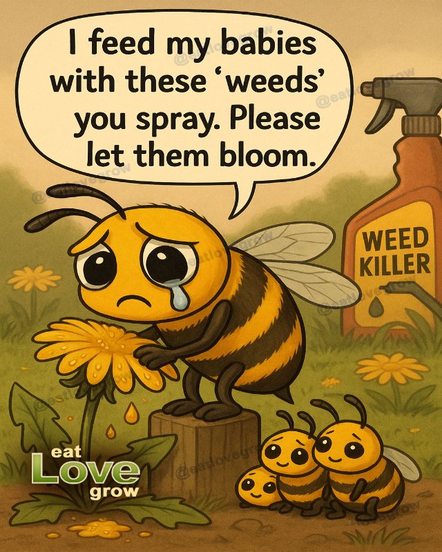 Les pissenlits sont de la nourriture pour bébés pour les abeilles - arrêtez de les pulvériser.<br /><br />Source: https://www.facebook.com/eat.love.grow.love.eat/posts/pfbid02sDySiQe3BHZ7Eg779cS7cgekUXK78tbWjqUPM4asLCBGA3ubYFFad71aH6SwpLERl