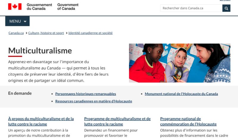 Source: https://www.canada.ca/fr/services/culture/identite-canadienne-societe/multiculturalisme.html