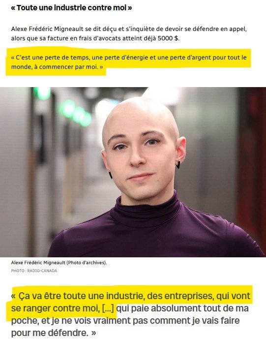 Relayé ici: https://www.facebook.com/dasselin2/posts/pfbid0Z8dyDKpUN6PHCaB5hm5PqWWmCDJJeanJVo2DvPyLL2HhAAy7pG9e7JsfzDVRBeZ1l<br /><br />Source: https://ici.radio-canada.ca/nouvelle/2236079/appel-tribunal-coiffure-non-genree-binaire
