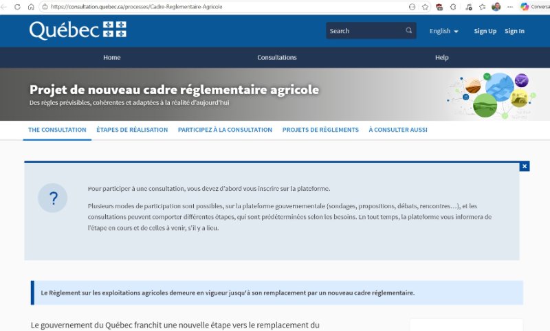 Source: https://consultation.quebec.ca/processes/Cadre-Reglementaire-Agricole