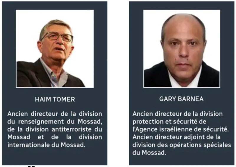 Haim Tomer, ancien directeur du Mossad et Gary Barnea, ancien directeur de l'Agence israélienne de sécurité. PHOTO : AWZ VENTURES