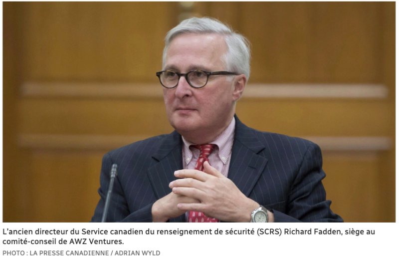 L’ancien directeur du Service canadien du renseignement de sécurité (SCRS) Richard Fadden, siège au comité-conseil de AWZ Ventures. PHOTO : LA PRESSE CANADIENNE / ADRIAN WYLD