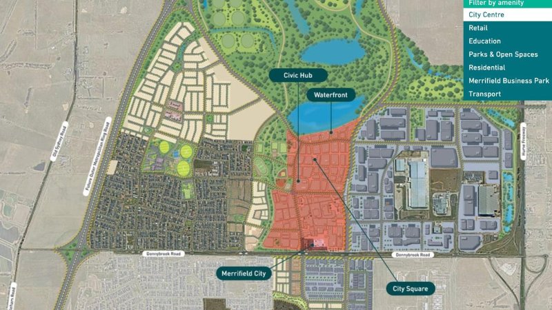 Le plan directeur de Merrifield, situé à un peu moins de 50 km au nord du CBD de Melbourne. -- Photo: merrifieldmelbourne.com.au